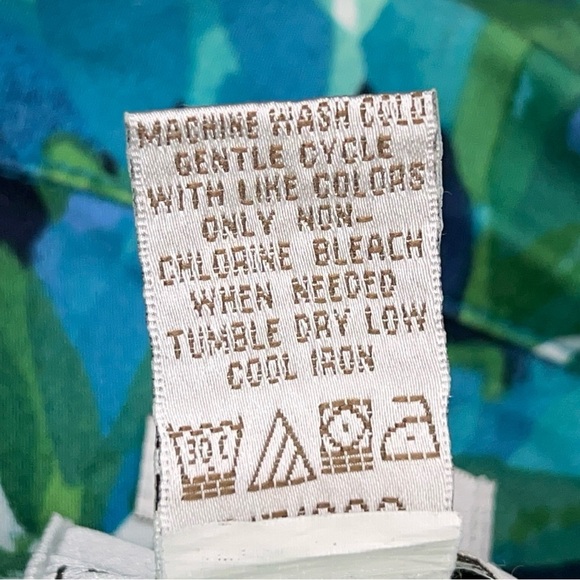 Small Drapers And Damons Green Tropical Print Jacket Long Sleeve Blue Green - Picture 13 of 13